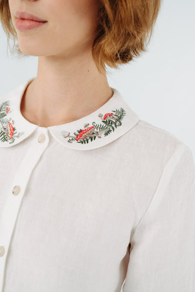 Classic Shirt, Long Sleeve, Embroidered Collar#color_wildwood