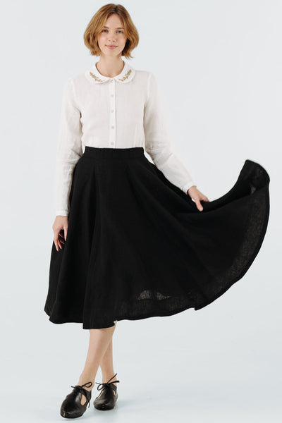Classic Shirt, Long Sleeve, Embroidered Collar#color_golden-fields