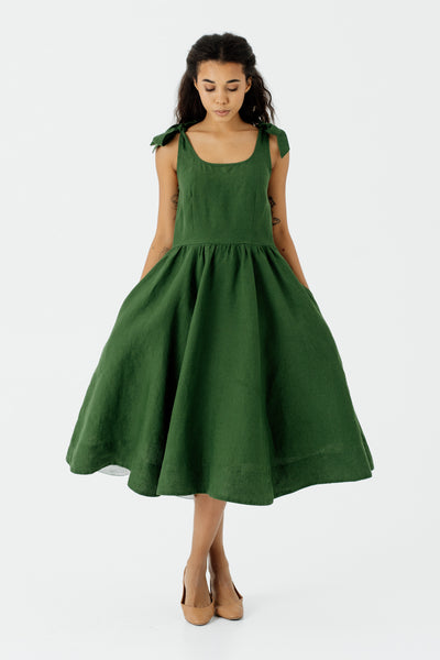 Amelia Dress, Sleeveless#color_emerald-green
