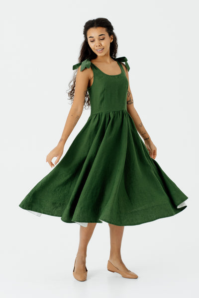 Amelia Dress, Sleeveless#color_emerald-green