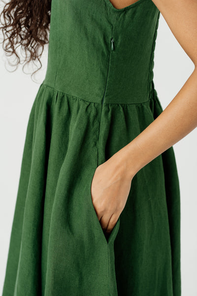 Amelia Dress, Sleeveless#color_emerald-green