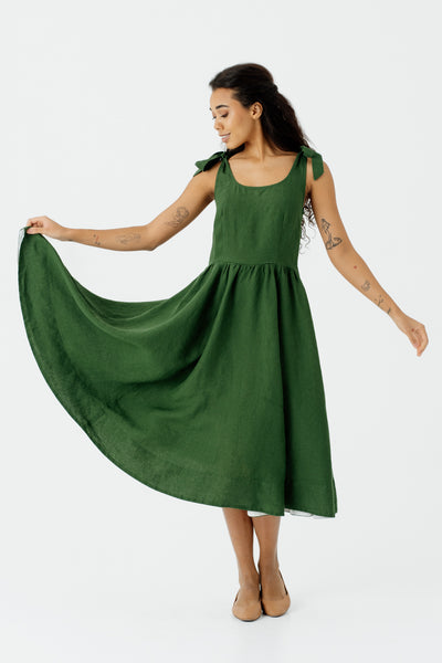 Amelia Dress, Sleeveless#color_emerald-green