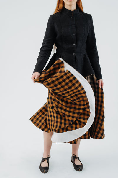 Classic Skirt, Brown Checkers#color_brown-checkers