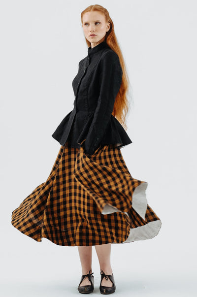 Classic Skirt, Brown Checkers#color_brown-checkers