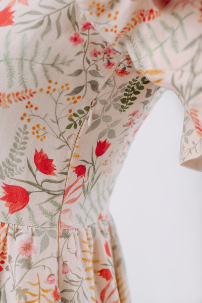 Butterfly Sleeve Dress, Short Sleeve, Whimsical Garden#color_whimsical-garden