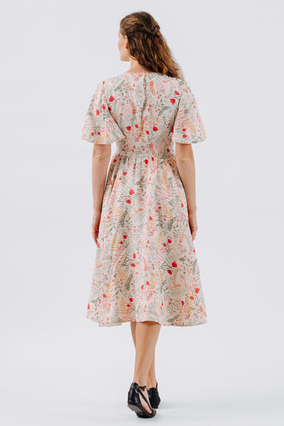 Butterfly Sleeve Dress, Short Sleeve, Whimsical Garden#color_whimsical-garden