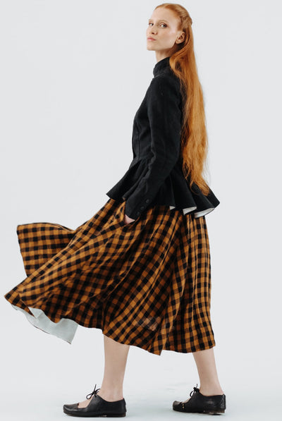 Classic Skirt, Brown Checkers#color_brown-checkers