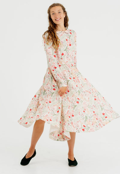 Classic Dress, Long Sleeve, Whimsical Garden