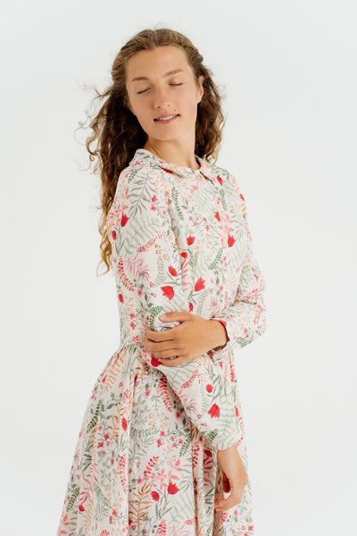 Classic Dress, Long Sleeve, Whimsical Garden