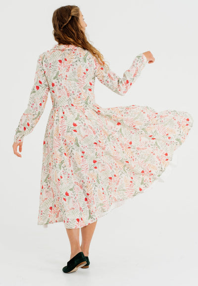 Classic Dress, Long Sleeve, Whimsical Garden
