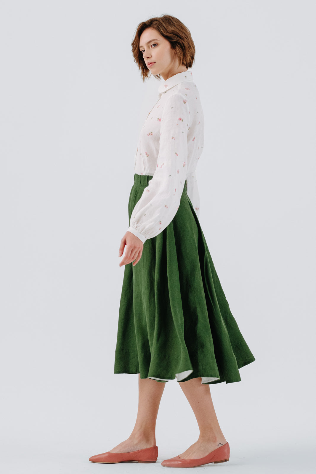 Classic Skirt, Emerald Green#color_emerald-green