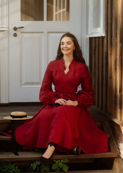 Darcy Dress, Long Sleeve, Red Poppy#color_red-poppy