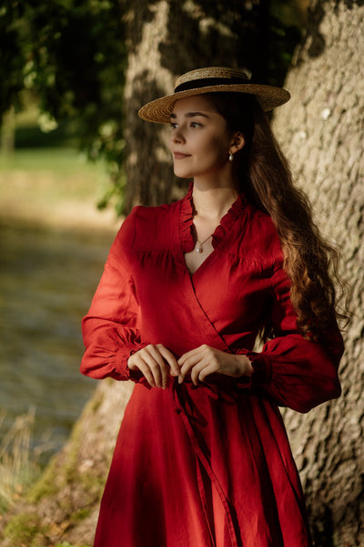 Darcy Dress, Long Sleeve, Red Poppy#color_red-poppy