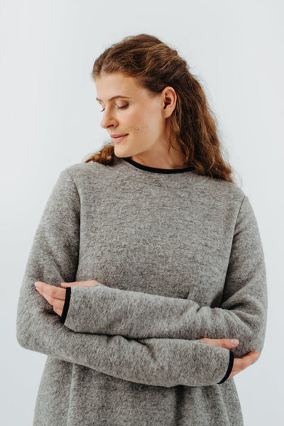 Double Slit Dress, Wool#color_light-grey
