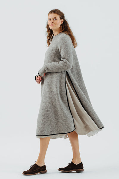 Double Slit Dress, Wool#color_light-grey