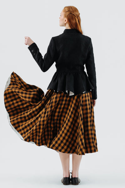 Classic Skirt, Brown Checkers#color_brown-checkers