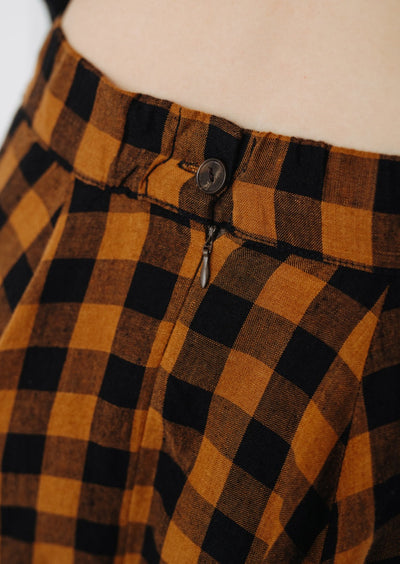 Classic Skirt, Brown Checkers#color_brown-checkers