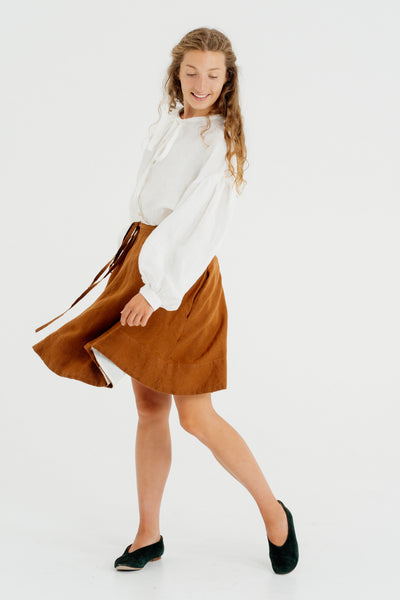 Mini Wrap Skirt, Warm Brown#color_warm-brown