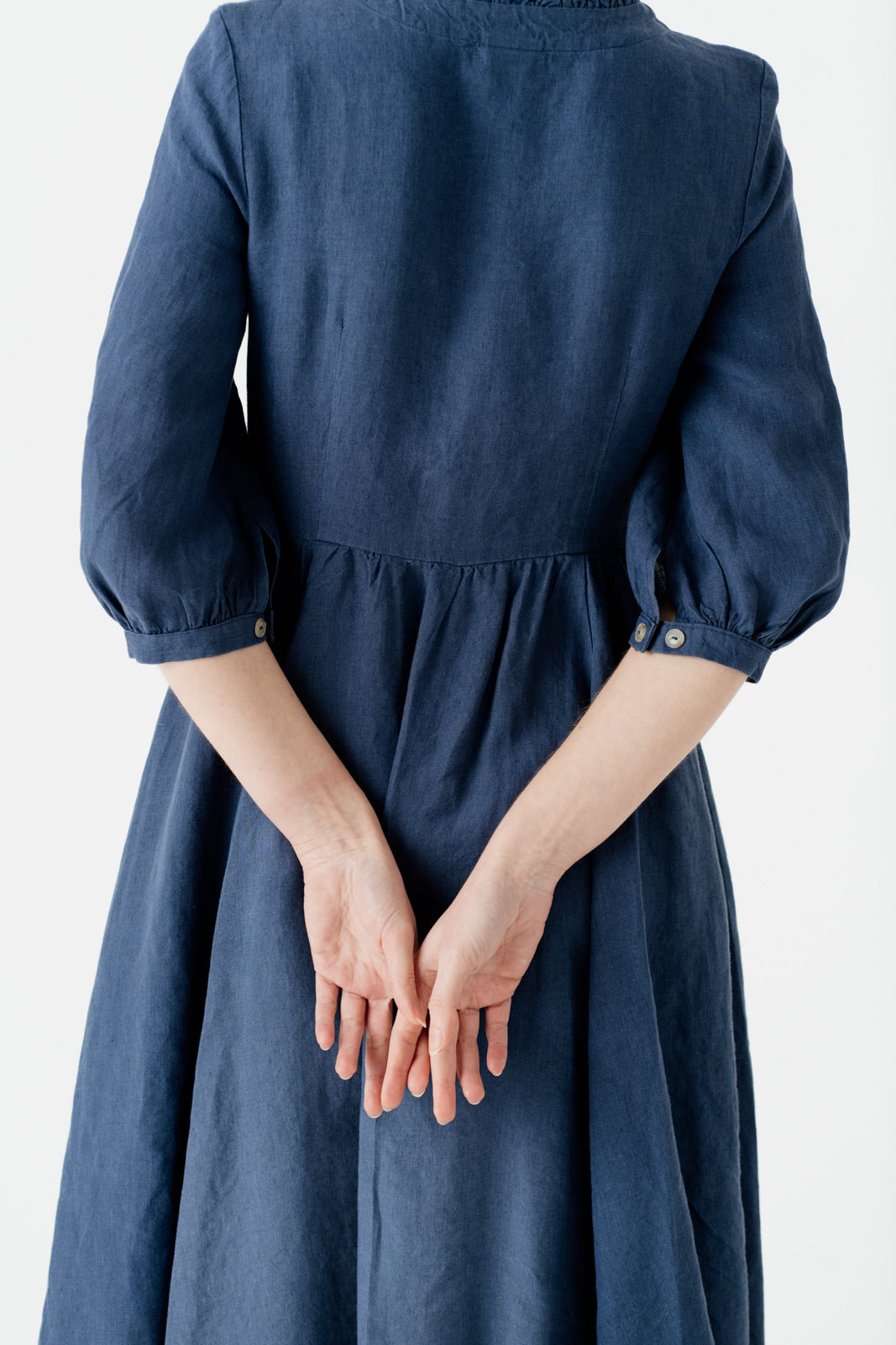 Ophelia Dress, 3/4 Sleeve, Moonlight Blue#color_moonlight-blue