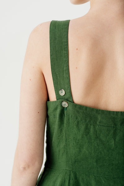 Pinafore Dress, Sleeveless, Emerald Green#color_emerald-green