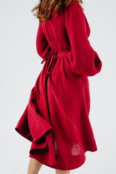 Diane Dress, Long Sleeve, Red Poppy#color_red-poppy