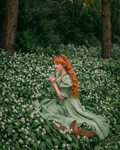 Rebecca Dress, Short Sleeve, Matcha Latte#color_matcha-latte