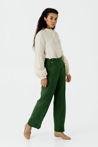 Stella Trousers, Emerald Green#color_emerald-green