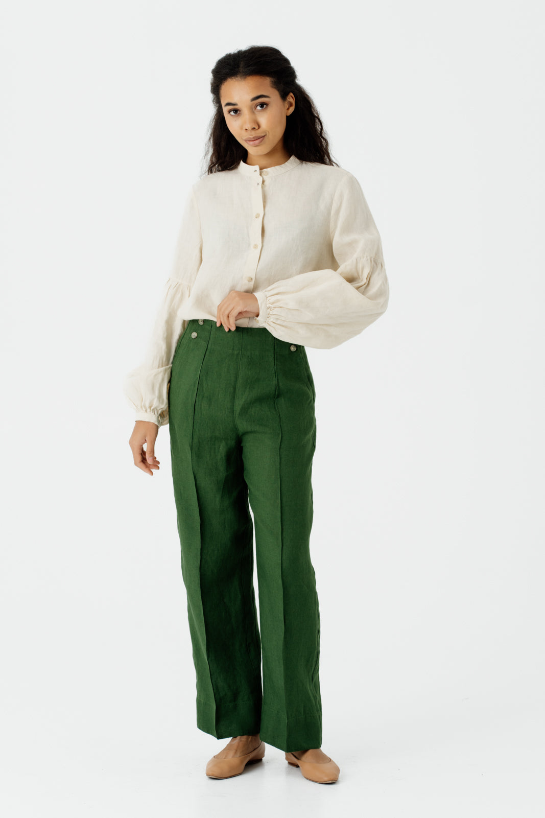 Stella Trousers, Emerald Green#color_emerald-green