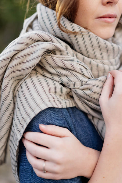 Palisandra Scarf, Natural Stripe#color_natural-stripe