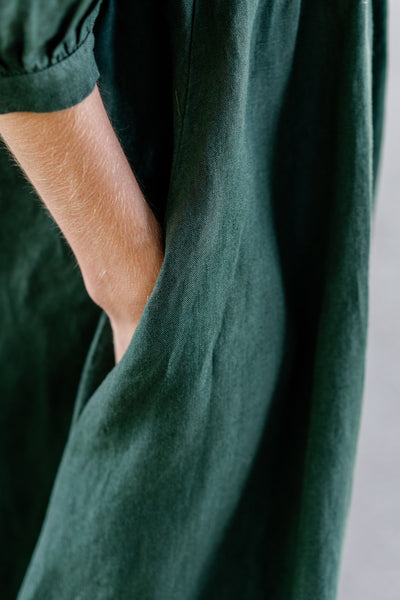 Carmen Dress, 3/4 Sleeve,#color_evergreen